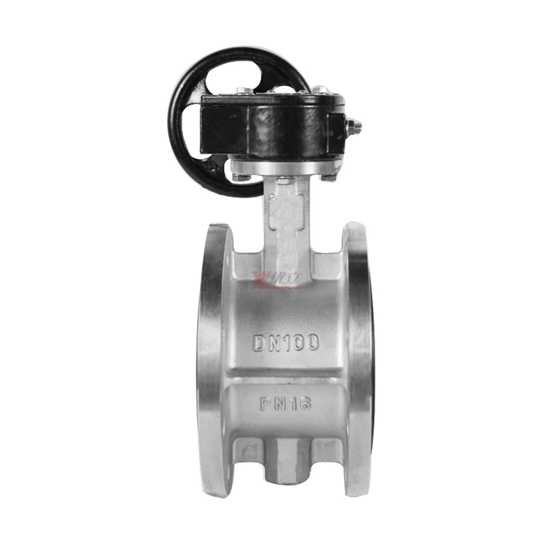 ANSI 150LB Stainless Steel 304 316 JIS 10K Pn16 WCB Worm Gear Center Manual Soft Seal Flanged Butterfly Valve