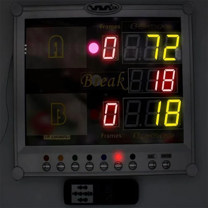 Wall-Mount LED Digital Display Scoreboard Snooker Game Scoreboard Points Counter