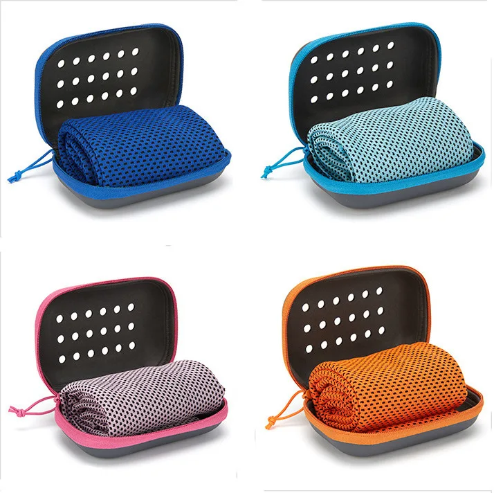 New Arrival EVA Box Wapping Sweat Cooling Cold Towel Cold Sports Towel Running Fitness Wipe Sweat Wrist Towel Can Custom Logo