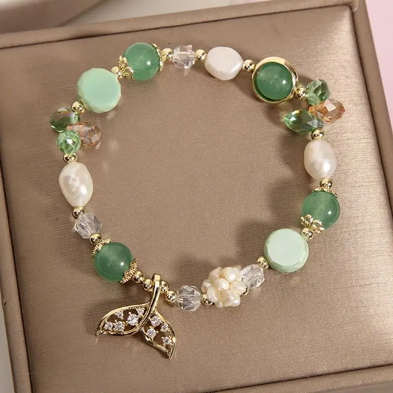 Custom In Stock Luxury Women Beads Bracelet Rhinestone Charms Amethyst Natural Beads Crystal Beads Bracelet For Women