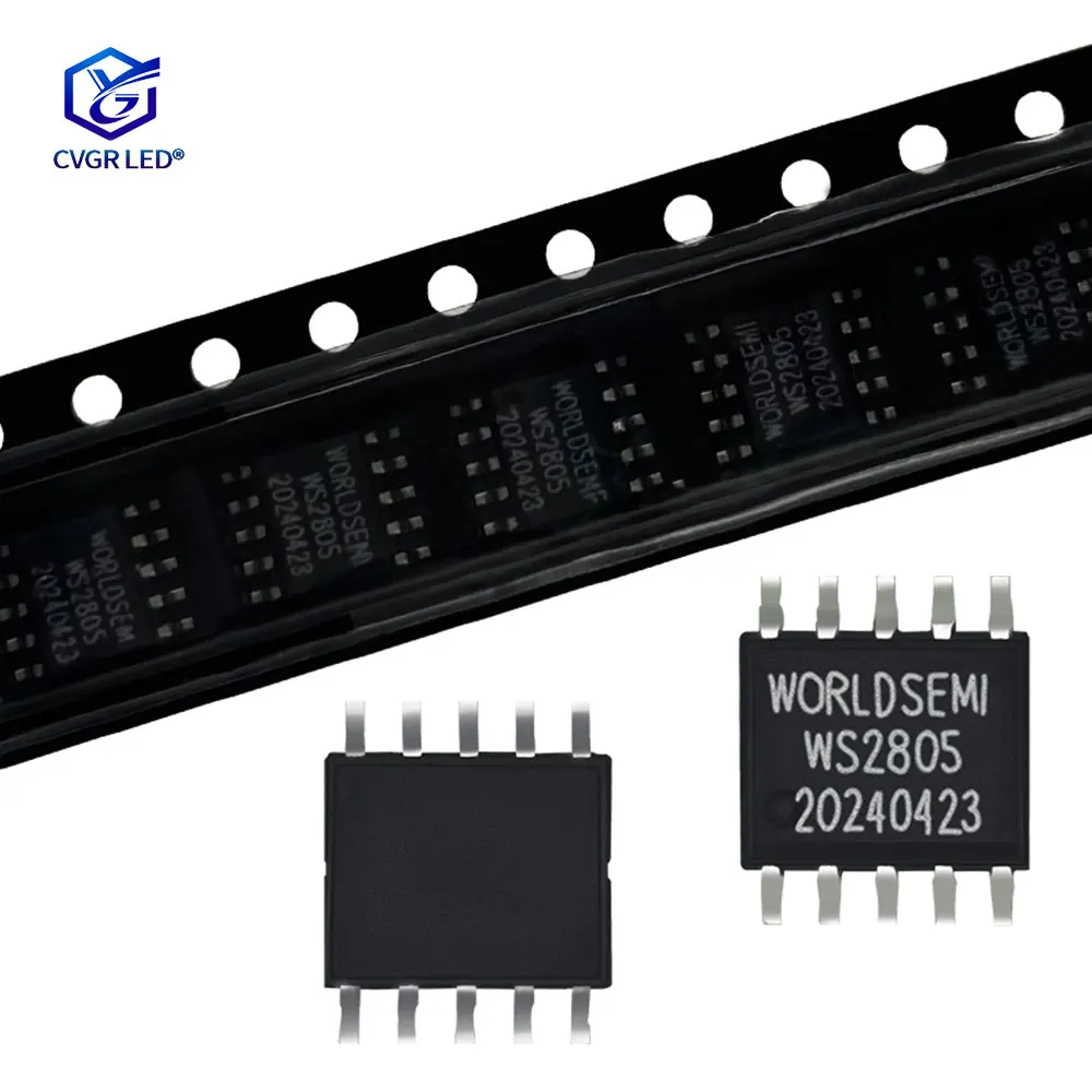 Colorful chasing light chip WS2805/SOP8 single-wire 256 RGBWW five-channel constant-current LED driver IC with a DOUT port of24V