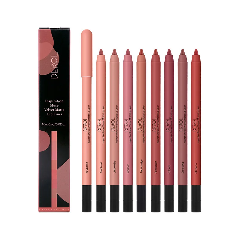 Retractable Smooth Application Creamy Color Slim Matte Gel Lip Liner Pencils