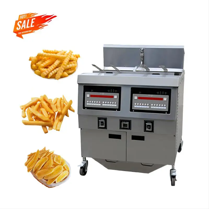 commercial electric henny penny pressure fryer double deep chips fryer gas double tank