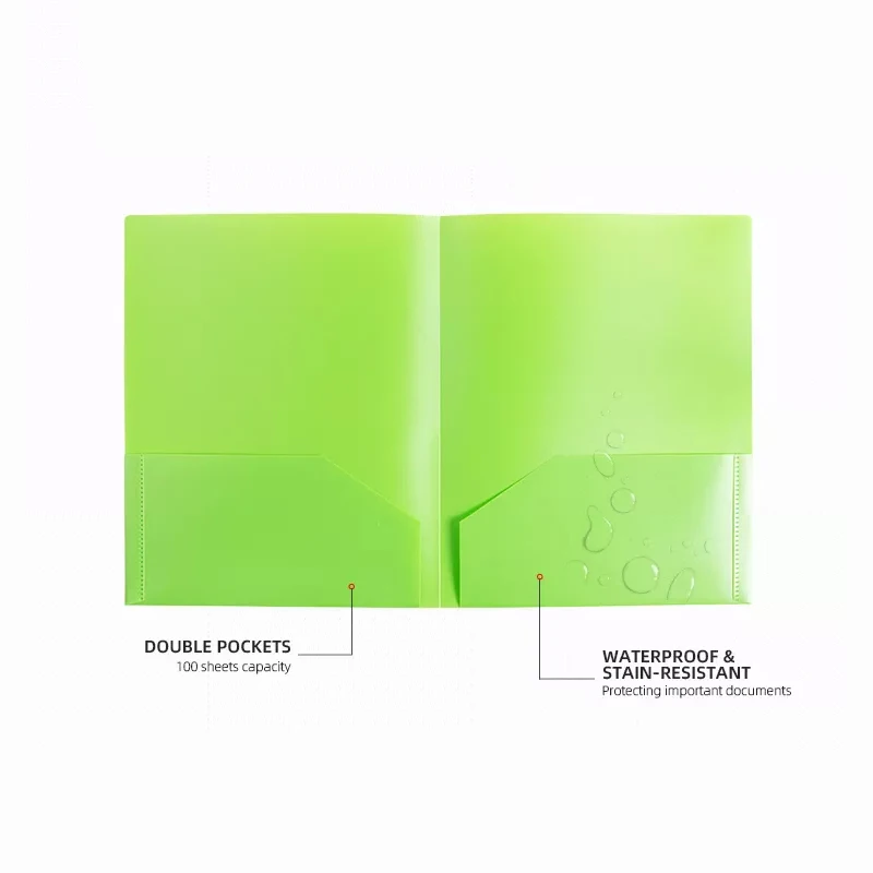 Custom Factory Price Plastic Paper Folder US Letter Size Two Pockets Document Presentation Folders
