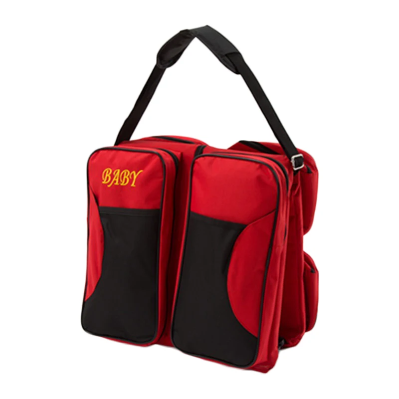 
High-quality and large-capacity design mommy outdoor baby folding stuffed bed, diaper backpack 