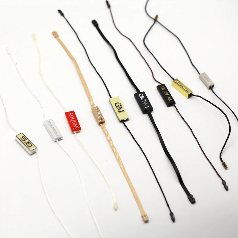 Embossed Logo Hangtag String Plastic Hang Tags Seal Strings Custom Hang Tag Seal Rope