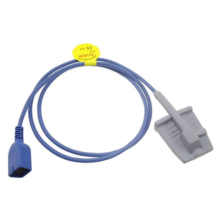 TEVEIK original adult finger clip spo2 sensor cable for Nihon Kohden 9pin