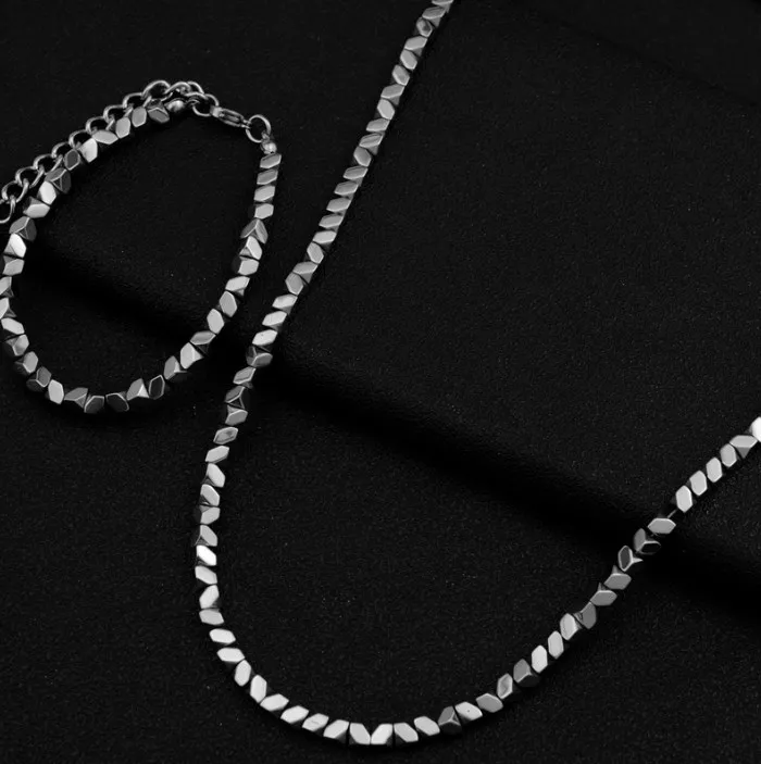 Necklace Back Gallstone Chains Titanium Steel with Irregular Collar Chains Trendy Personalized Bracelets Necklace