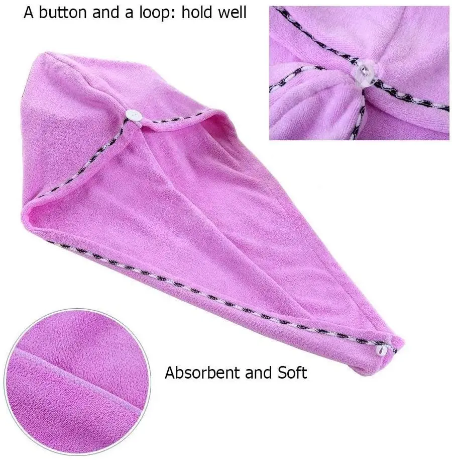 Custom Logo Microfiber Hair Towel Wrap Luxury Hair Saloon Towels Micro Fiber Hair Dryer Cap Towel