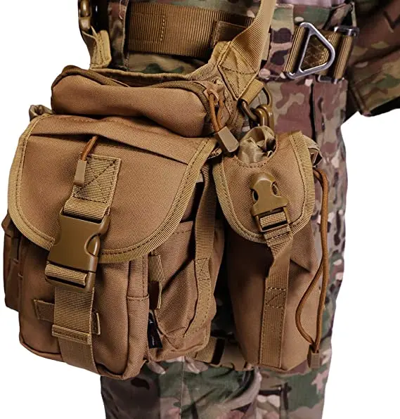 Amazon Hot Sale Military Water Bottle Pouch Travel Cycling Hiking Waist Packs Tactical Molle Drop Leg Bag
