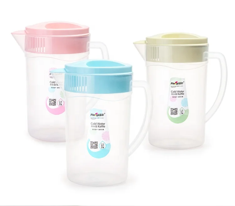 2.4L transparent pp plastic beer/tea/water pitcher BPA free plastic water jug with lid