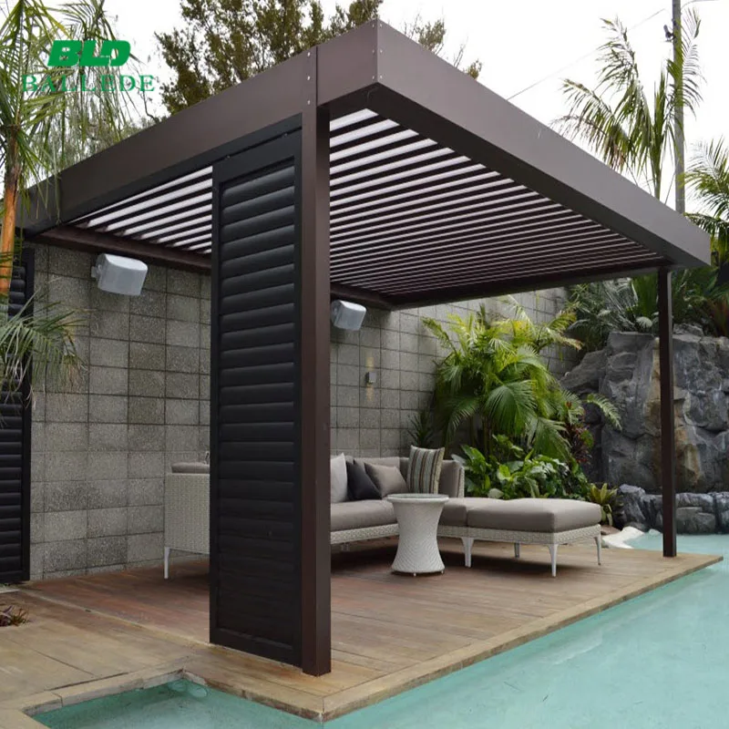 
Luxury patio roof pavilion gazebo waterproof outdoor furniture garden set by remote control 