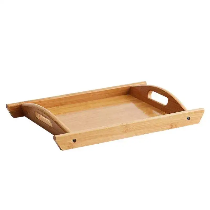 Aolan Wood Serving Tray With Handles Boobam Serving Tray Set For Food Breakfast Dinner Ottoman Coffee Table Parties Restaurants
