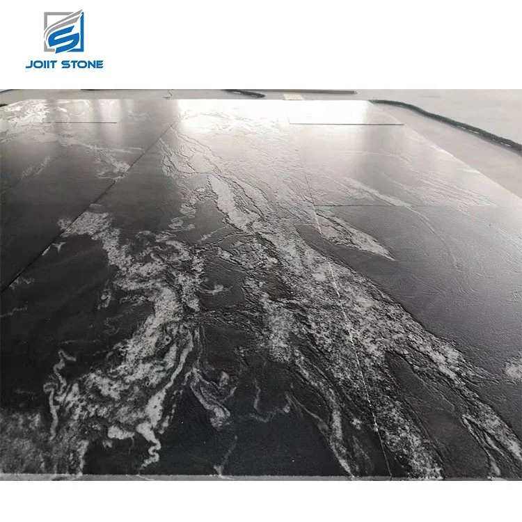 Cheap Jet Mist Black Granite with White Veins Slabs & Tiles