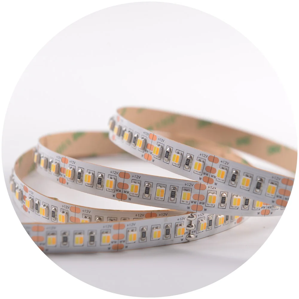 flexible dural color 2700-6500K 2in1 smd2835 120leds/m DC12V DC24V led strip cct for cabinet light