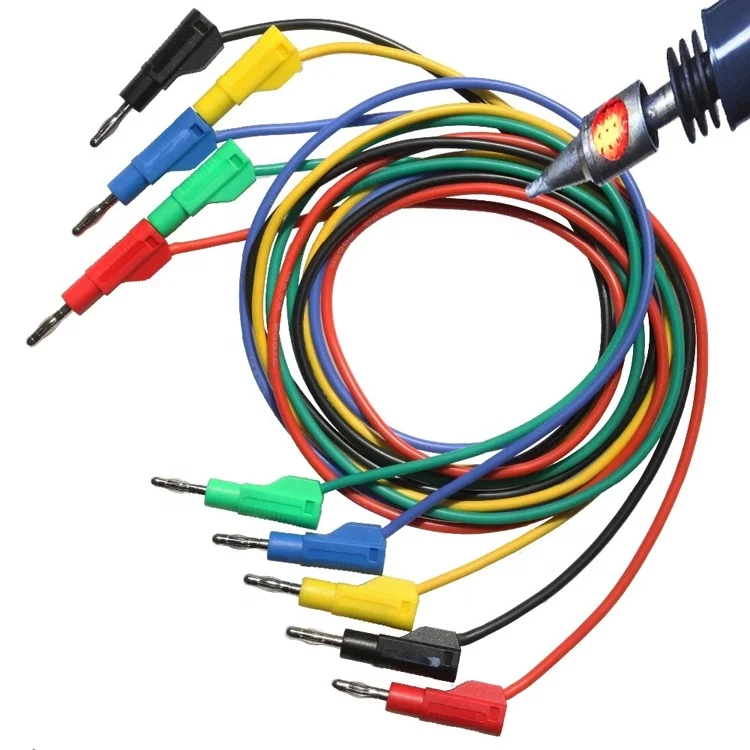 12inch  Cable length or customized 4mm Double-ended Banana Plug with retractable stackable 4mm