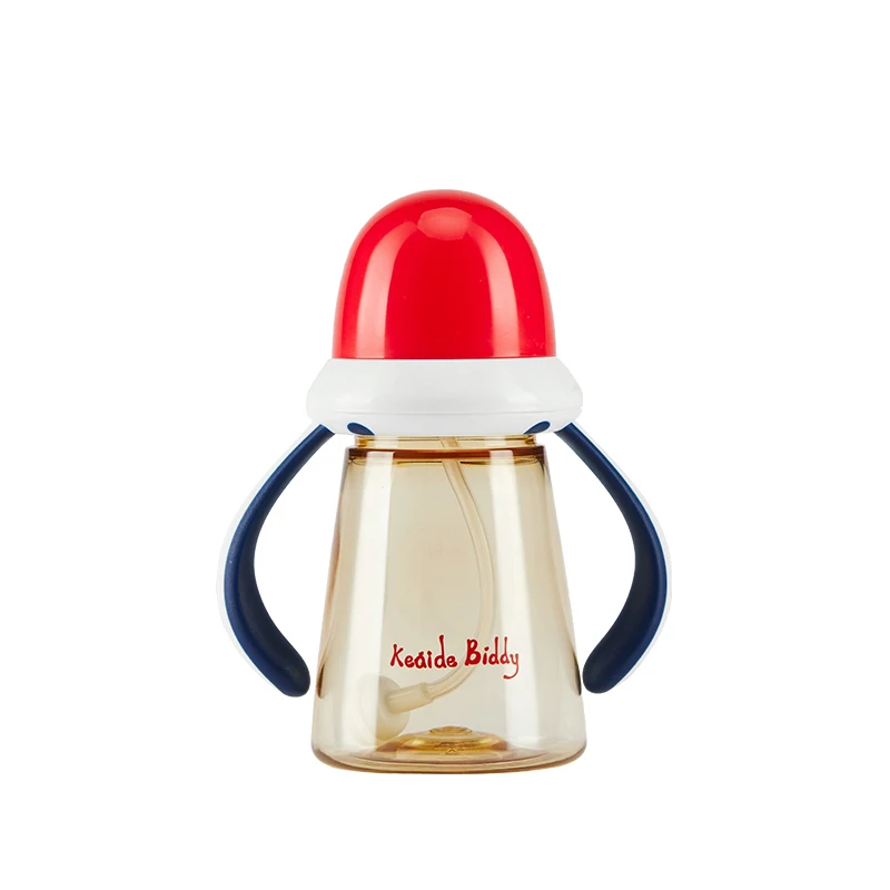 Factory own design PPSU airship style baby feeding bottles with handle baby milk feeder infant feeding bottles 220ml
