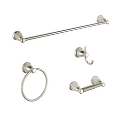 4 pieces Bathroom hardware set Modern Bathroom Wall Mounted Brushed Nickel Bathroom Accessory Set