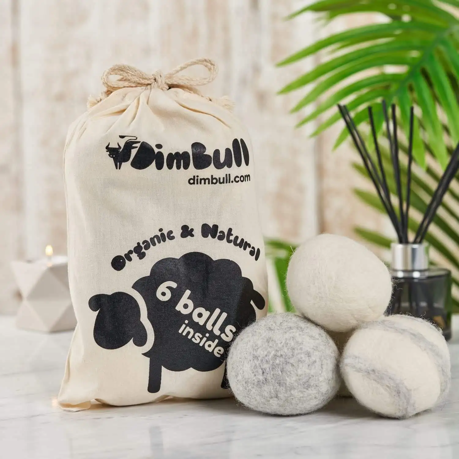 6 Pack White Shorten Dry Time Reusable All Natural Organic Wool Chemical Free Dryer Sheets dryer balls wool