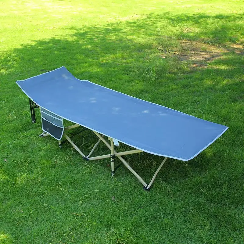 Outdoor Backpacking Deluxe Iron Frame Portable Travel Foldable Sleeping Camping Cot Folding Sleep Bed