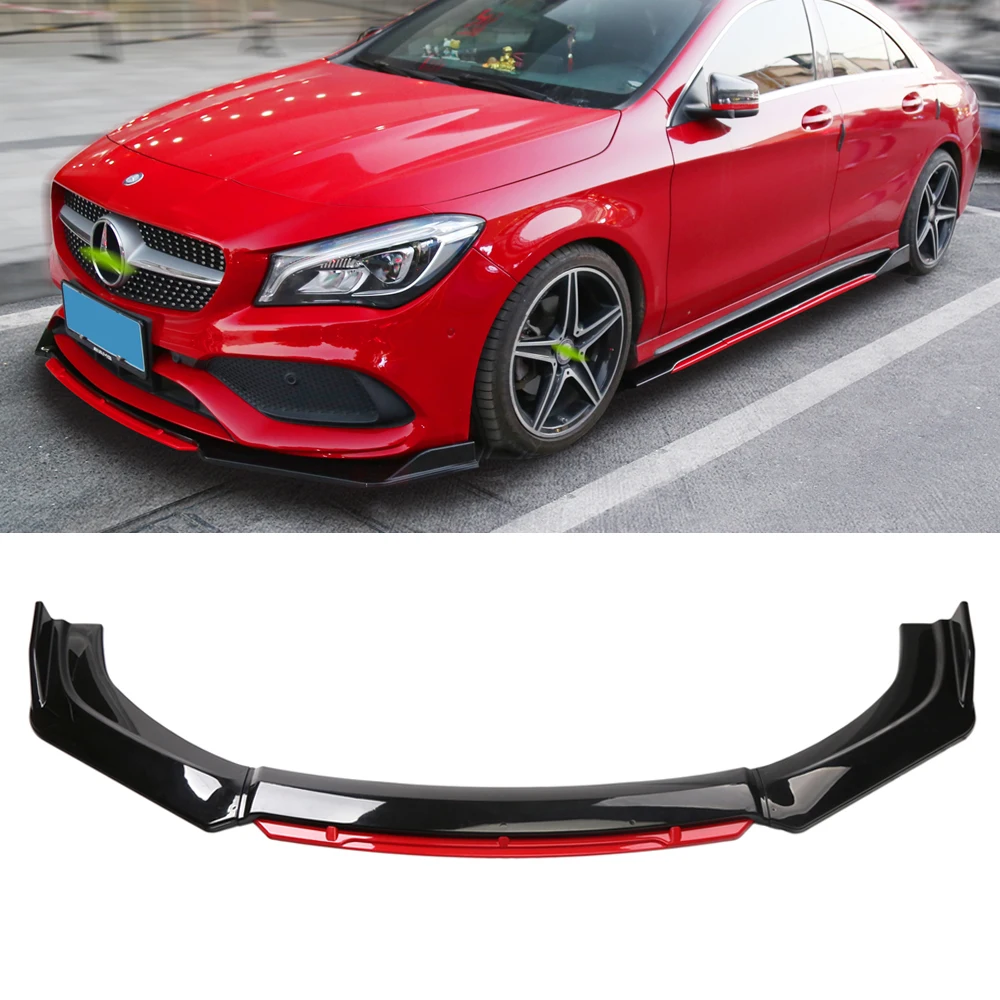 Автомобильный Универсальный двухцветный передний блеск DTOUCH черный + красный автомобильный бампер комплект для губ губа Внешние детали автомобиля