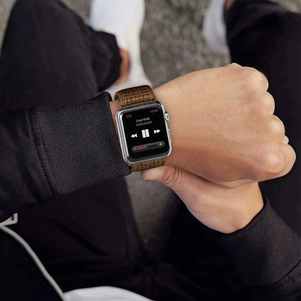 Belden нейлоновые браслеты для браслет яблоко тканый нейлоновый ремешок iWatch серии 5 4 смарт Apple Watch 44 мм