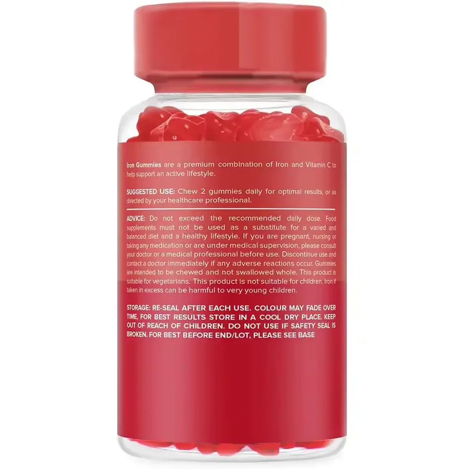 OEM private label Iron Gummies Vitamin C High Strength Iron Supplement Vegan Calcium Iron Zinc Selenium Gummies