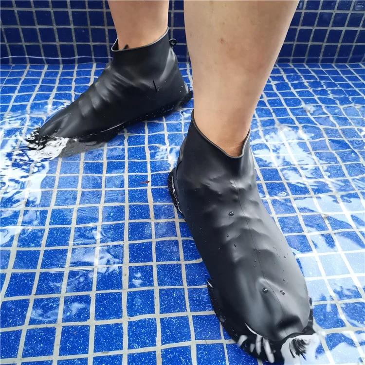 Foldable Hot Sell silicone shoe cover Short Silicone Ankle Bootie Customized pvc rain boots red