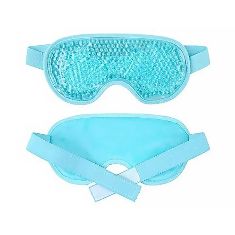 Hot Sell Custom Logo 3D Reusable Sleeping anti-stress Fatigue Fold Therapy Cooling Gel Bead Eye Mask for Hot Summer
