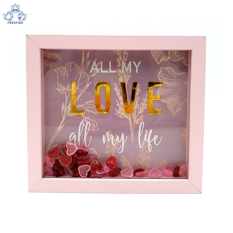 Wholesale Love Family and Office Decor Table Top Easel Distressed Pink Wood Finish Picture Photo Frame