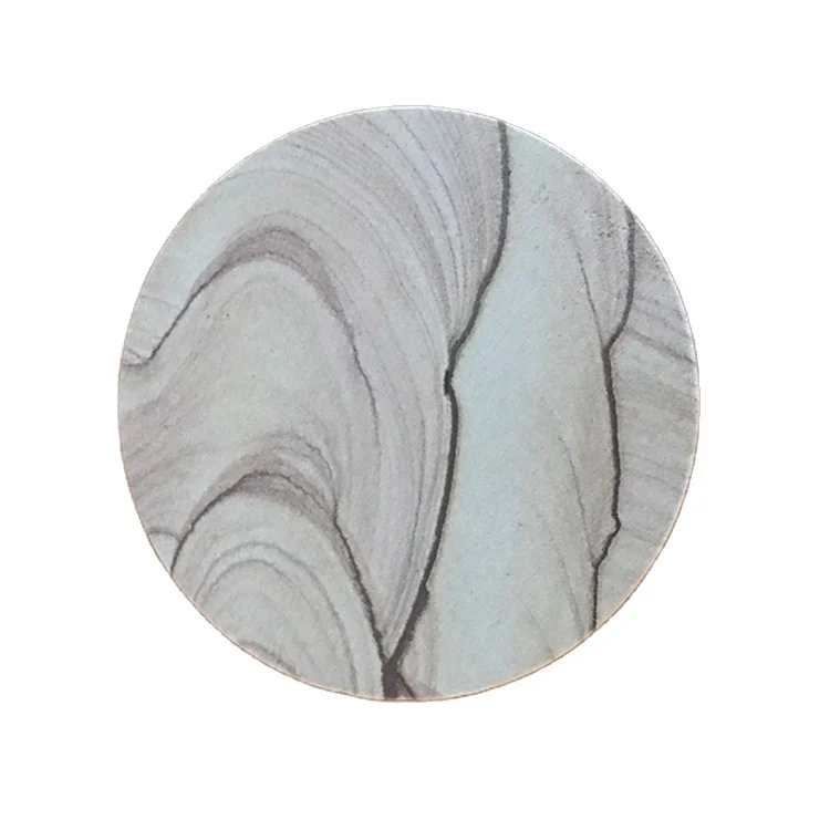 Cork Felt Backing Round Stone Cup Coaster Set