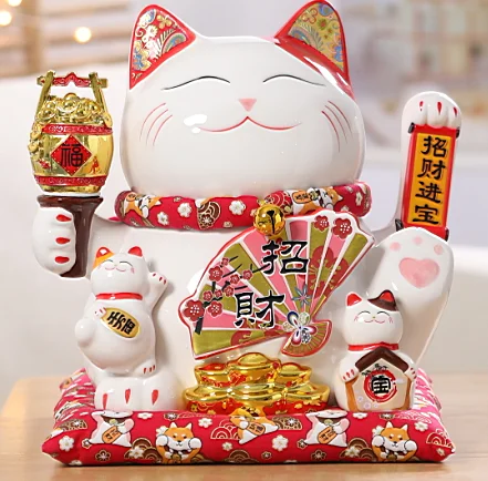 Japanese Ceramic electric hand Lucky cat store opening gift ornaments gift ceramic arts and crafts decoration