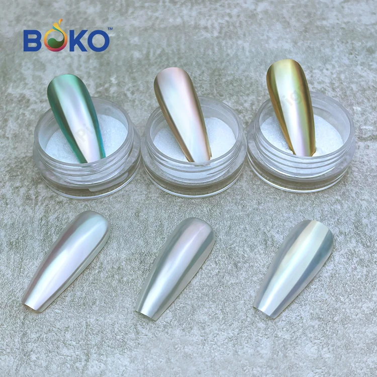 BOKO wholesale Optical Variable Color Shifting Pigment Chrome Powder Chameleon Pigment Magic Mirror Metallic Nail aurora powder