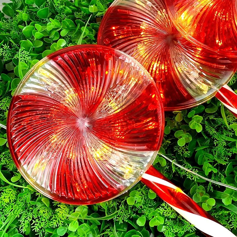 New Candy Lollipop Shape Light Pathway Light Outdoor Waterproof LED Christmas Day Decorative Light with Ground Mounted Lamp