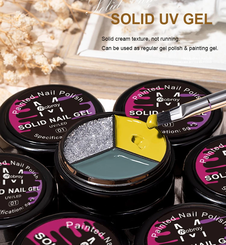 Professional UV Gel OEM Painting Gel Polish in Jar Custom Logo 5ml Soak Off UV LED Drawing Gel For Nail Art Manicure
