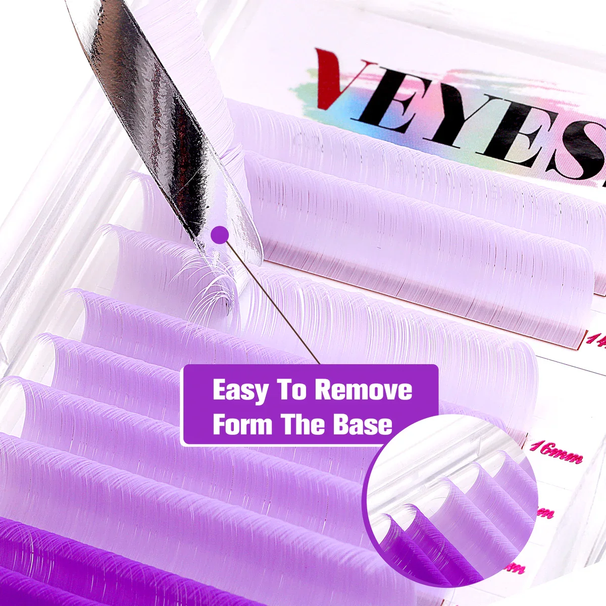 VEYES New Soft Korean PBT fiber Brown Color Lashes Trays Dark Brown volume Lashes Extensions 0.03 0.05 0.07 Russian Volume Mega