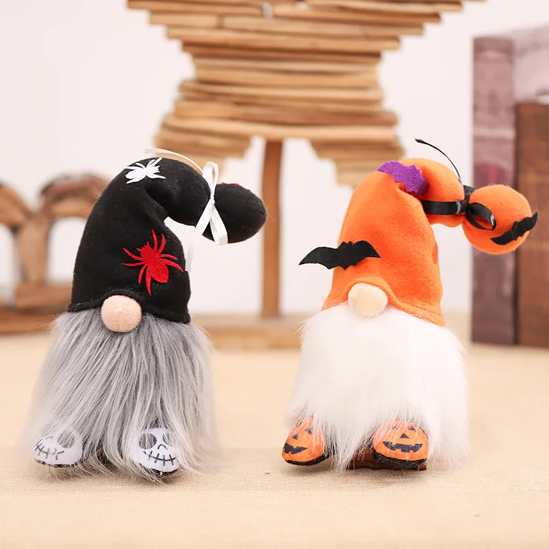 Glowing Faceless Doll Spiderweb Hat Vampire Plush Halloween Gnomes With Light For Halloween Decor