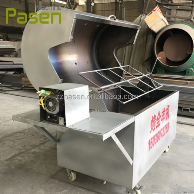 Professional six rows charcoal automatic revolving roast chicken oven chicken grilled machine for sale