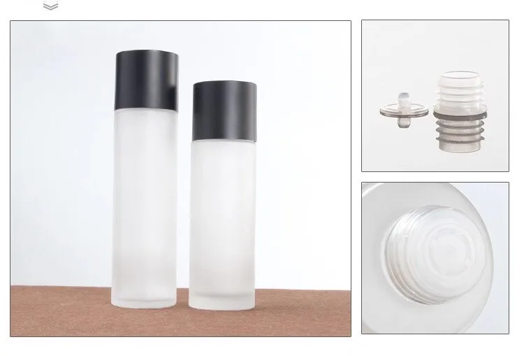 20g 30g 50g cosmetics cream jar and 20ml 30ml 40ml 60ml 80ml 100ml 120ml frosted Green Spray Lotion pump glass Bottle set