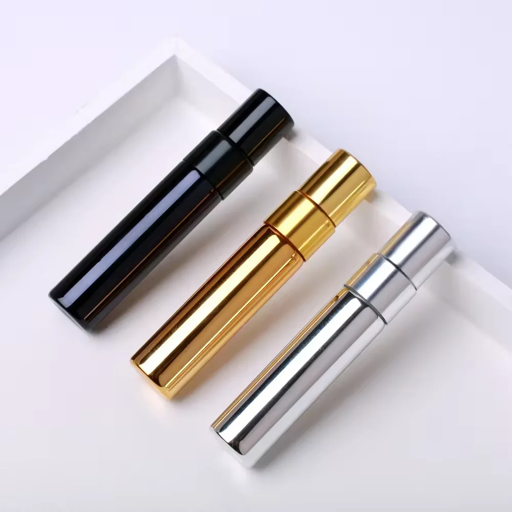 Wholesale 3ml 5ml 10ml Atomizer Small Mini Perfume Atomizer Vials Sample 10ml Glass Spray Perfume Bottle With Gold Black Sprayer