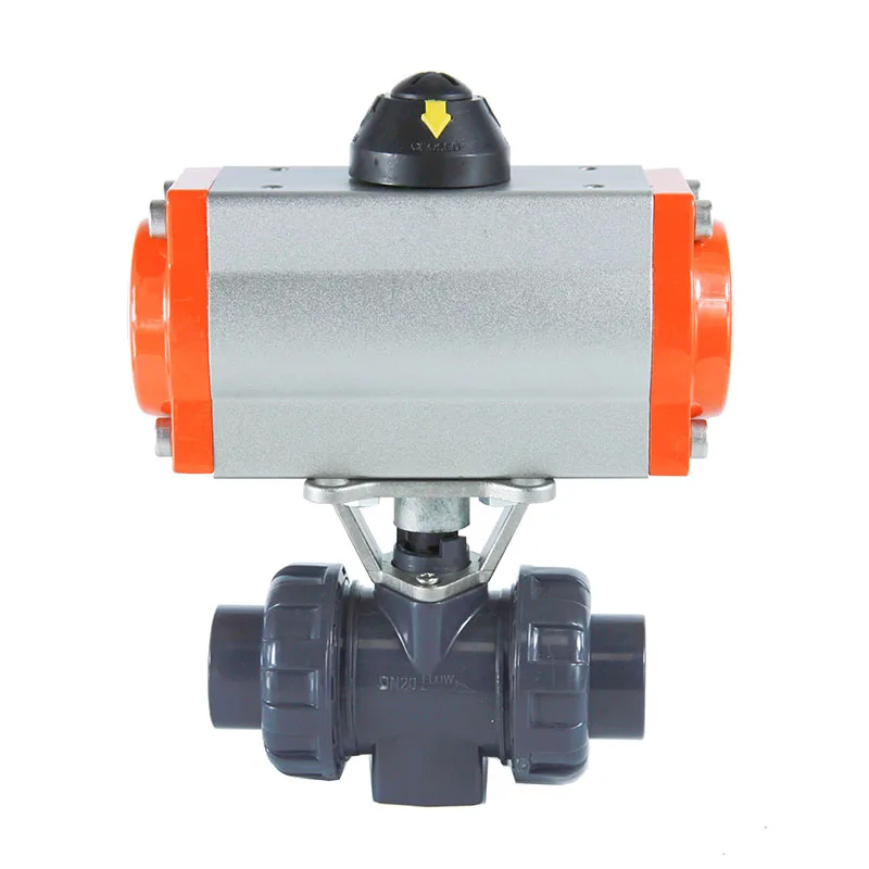OGV 2Way Pneumatic Actuator Pvc Ball Valve Double Union Air Control Ball Valve