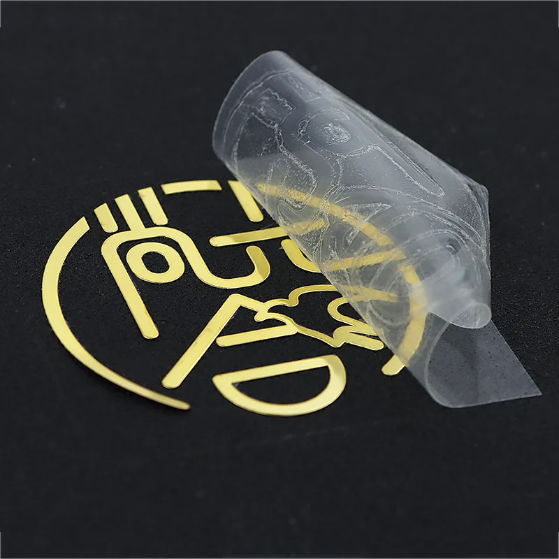 Transparent Vinyl  Die Cut Static Cling Window 3d Label Metal Women Nail Package Sticker Seals