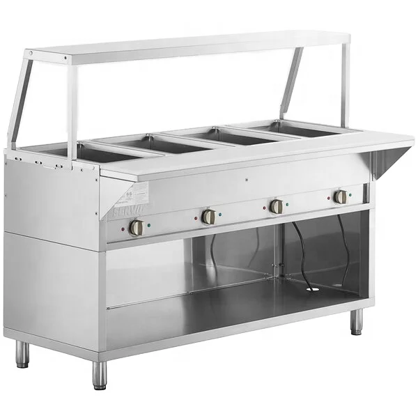 Commercial Electric Food Warmer  4 Pot Stainless Steel Steam Table, Buffet Server for Kitchen and Restaurant