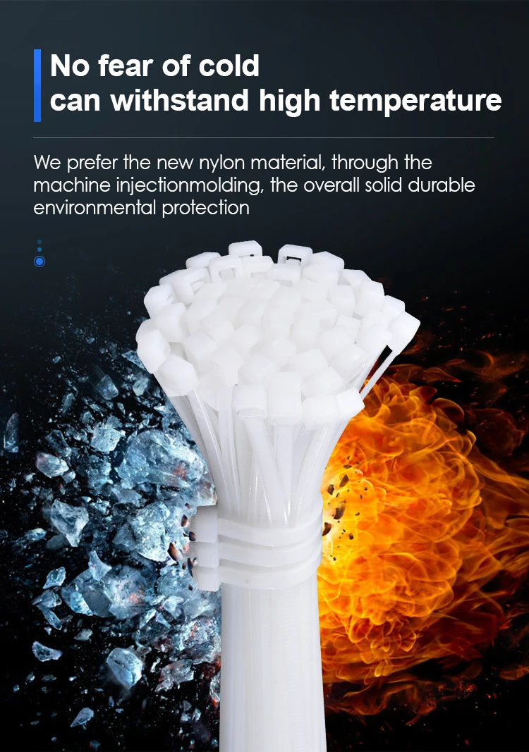 China supplier nylon 66 pa 66 material plastic nylon cable tie supplier cable clamp strap wraps 5G