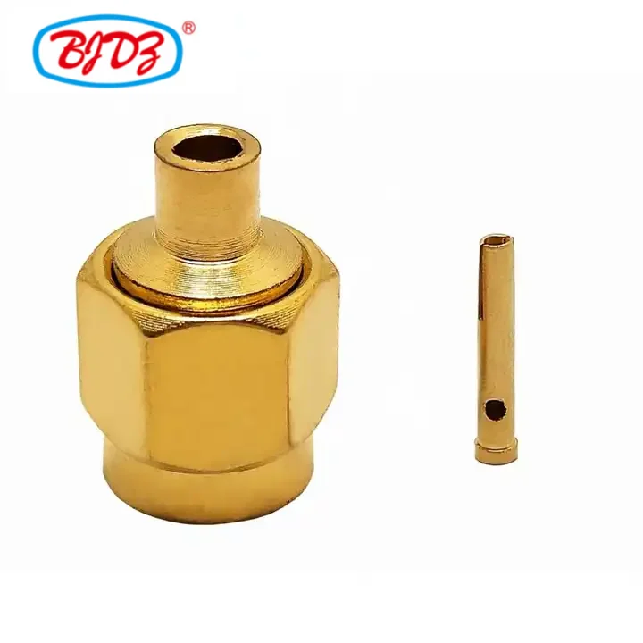 Factory supply Wholesale RP reverse polarity SMA Male Solder RF Coax Coaxial connectors For RG141 RG402 Cable