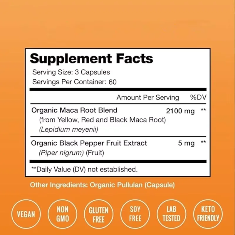 Xxxxl Maca Ginseng Capsules for Men Natural Energy Support Powerful Tonic for Adult Maca Root and Ginseng Extracts