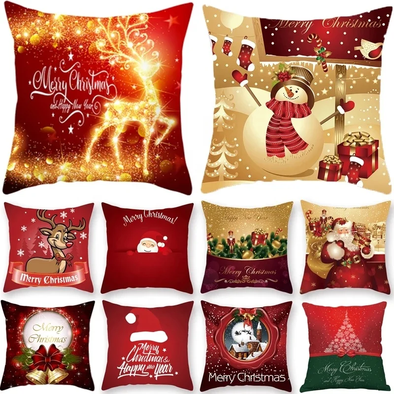 Home Christmas Pillow Cases 40*40 45*45 Christmas Throw Pillow Decorations Throw Pillow Covers