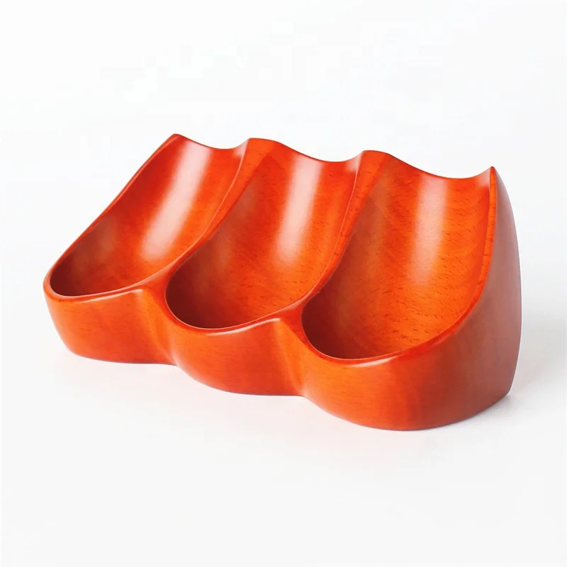 Wholesale Straight Spoon Shape Solid Wood Tobacco Pipe Stand 3/4 Seats Smoking Pipe Holder