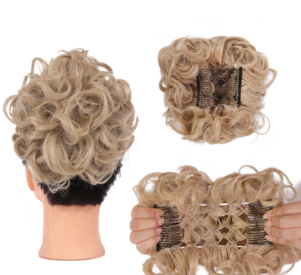 Оптовая продажа, спутанные натуральные эластичные кудрявые шиньоны для наращивания волос, хвост для афро-конского хвоста, волосы, шиньон, синтетический пучок волос