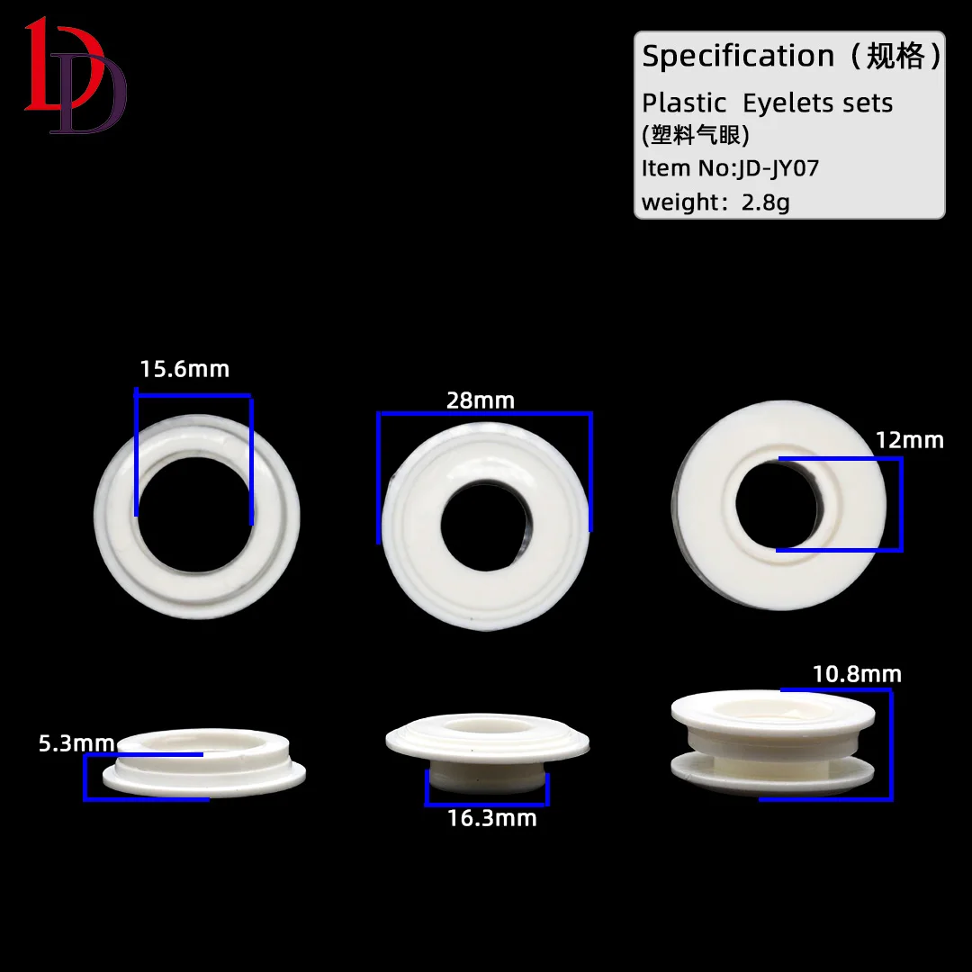 Custom Size Round Shape Plastic Eyelets White Curtain Rings Eyelet And Grommets For Backpack Garment